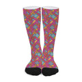 Indian Patchwork Pattern Print Long Socks