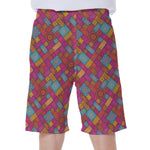 Indian Patchwork Pattern Print Men's Beach Shorts