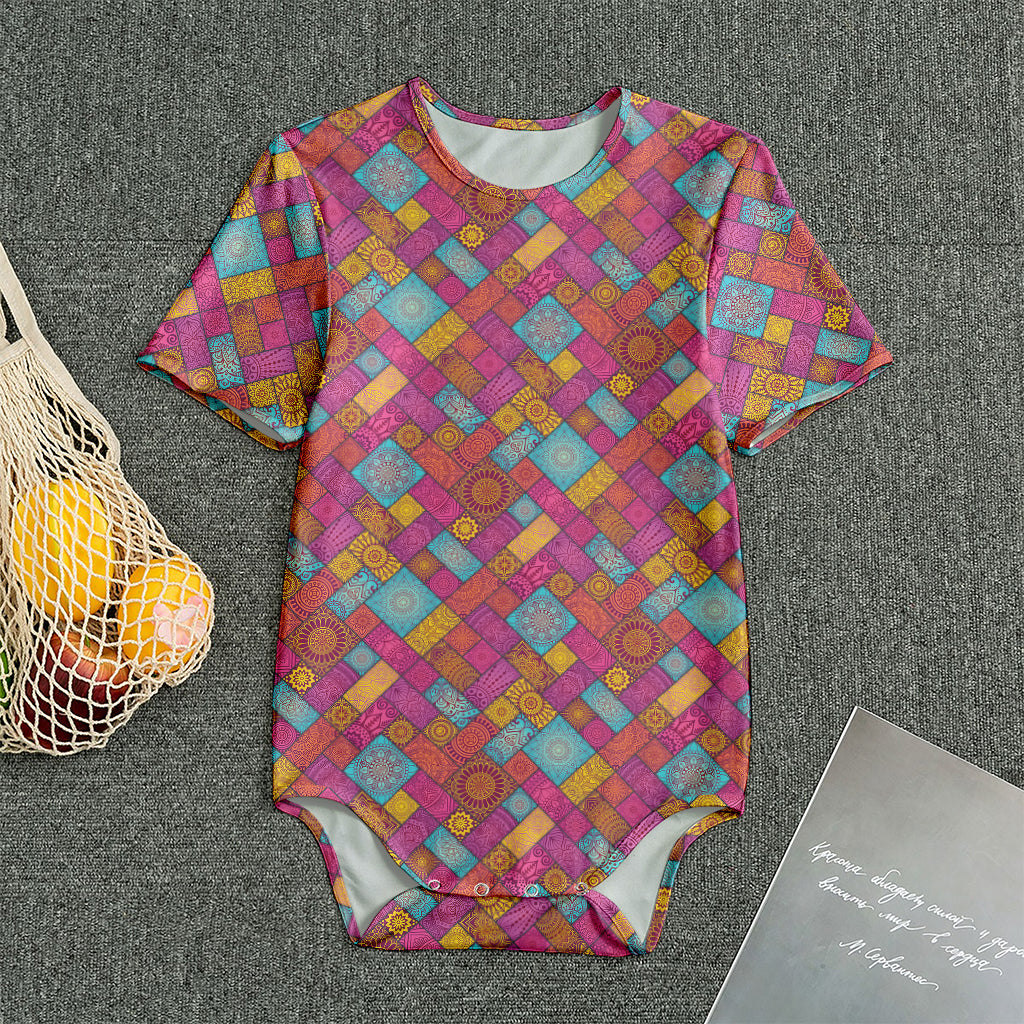 Indian Patchwork Pattern Print Men's Bodysuit