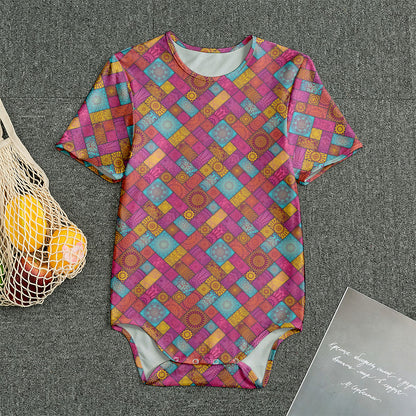 Indian Patchwork Pattern Print Men's Bodysuit