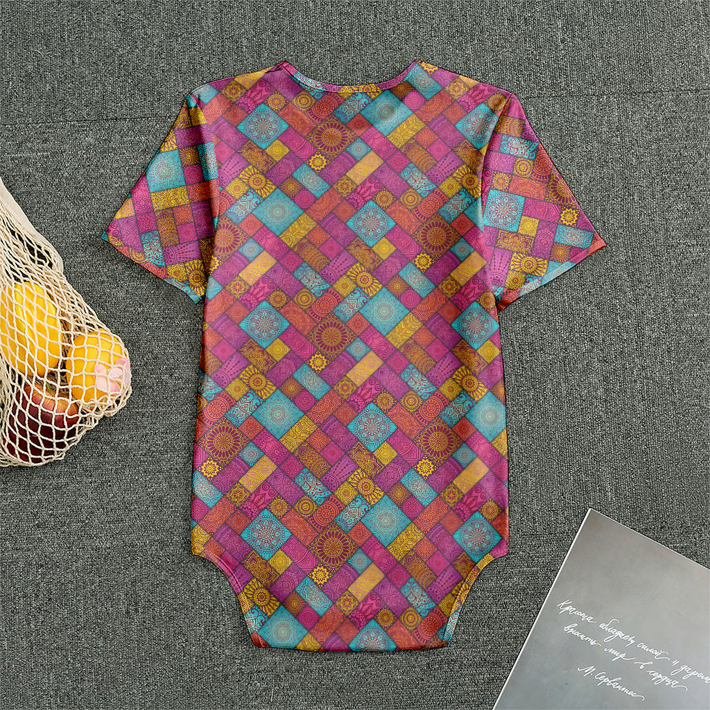 Indian Patchwork Pattern Print Men's Bodysuit
