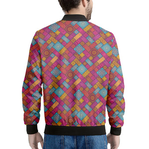 Indian Patchwork Pattern Print Men's Bomber Jacket