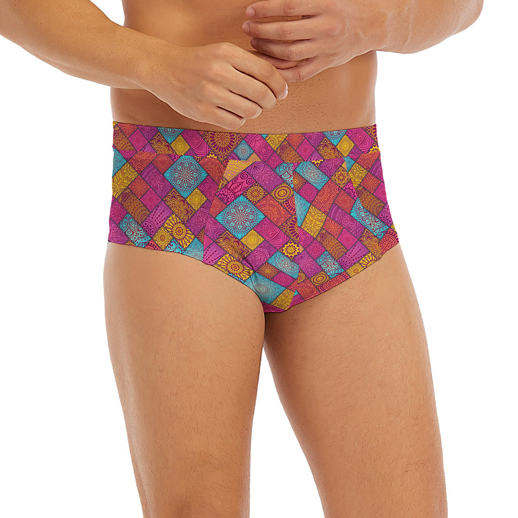Indian Patchwork Pattern Print Men's Briefs