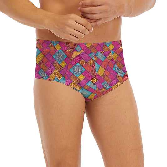Indian Patchwork Pattern Print Men's Briefs