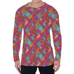 Indian Patchwork Pattern Print Men's Long Sleeve T-Shirt