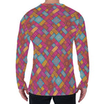 Indian Patchwork Pattern Print Men's Long Sleeve T-Shirt