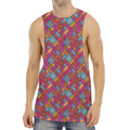 Indian Patchwork Pattern Print Men's Muscle Tank Top
