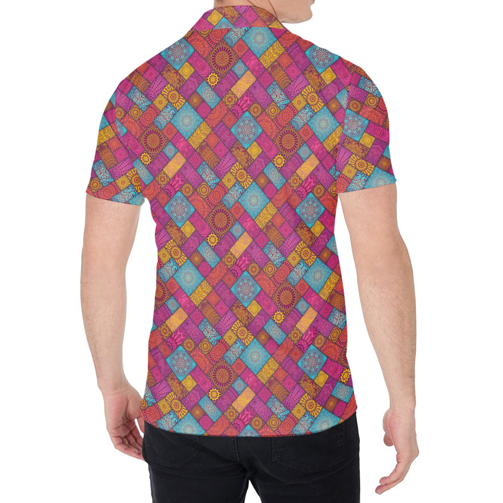 Indian Patchwork Pattern Print Men's Shirt