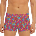 Indian Patchwork Pattern Print Men's Short Boxer Briefs