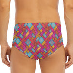 Indian Patchwork Pattern Print Men's Triangle Swim Briefs