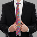 Indian Patchwork Pattern Print Necktie