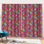 Indian Patchwork Pattern Print Pencil Pleat Curtains