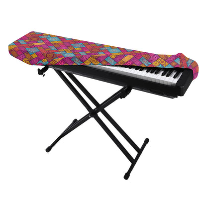 Indian Patchwork Pattern Print Piano Keyboard Cover