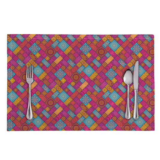 Indian Patchwork Pattern Print Placemat