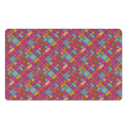 Indian Patchwork Pattern Print Polyester Doormat