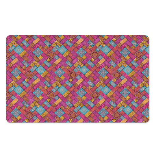Indian Patchwork Pattern Print Polyester Doormat