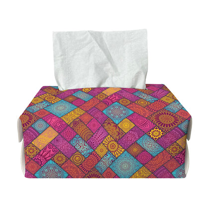 Indian Patchwork Pattern Print Rectangle Tissue Box Cover