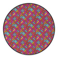 Indian Patchwork Pattern Print Round Floor Mat