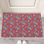 Indian Patchwork Pattern Print Rubber Doormat