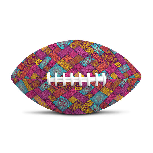 Indian Patchwork Pattern Print Rugby Ball