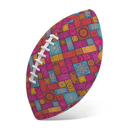 Indian Patchwork Pattern Print Rugby Ball