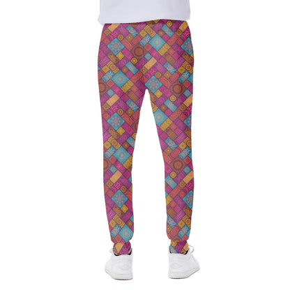 Indian Patchwork Pattern Print Scuba Joggers