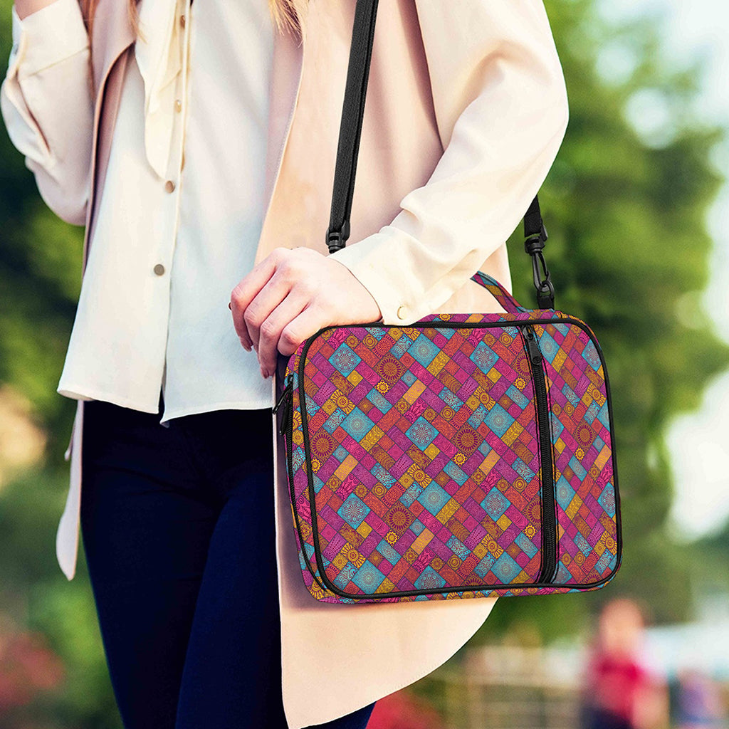 Indian Patchwork Pattern Print Shoulder Strap Bible Bag
