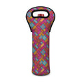 Indian Patchwork Pattern Print Single Neoprene Wine Tote