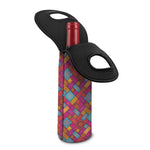 Indian Patchwork Pattern Print Single Neoprene Wine Tote