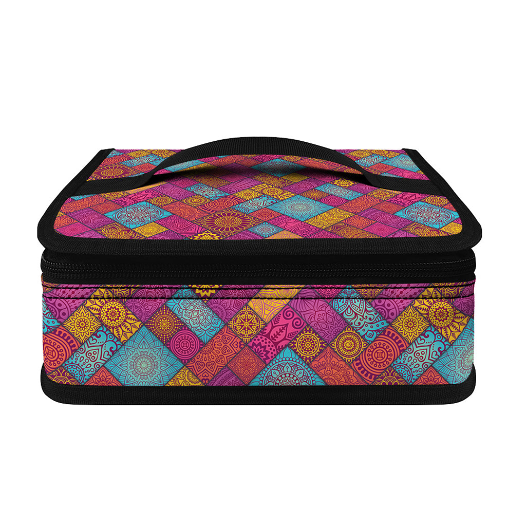 Indian Patchwork Pattern Print Small Lunch Bag