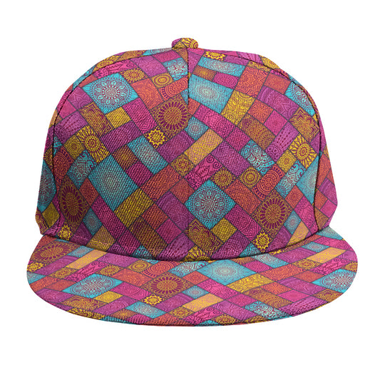 Indian Patchwork Pattern Print Snapback Cap