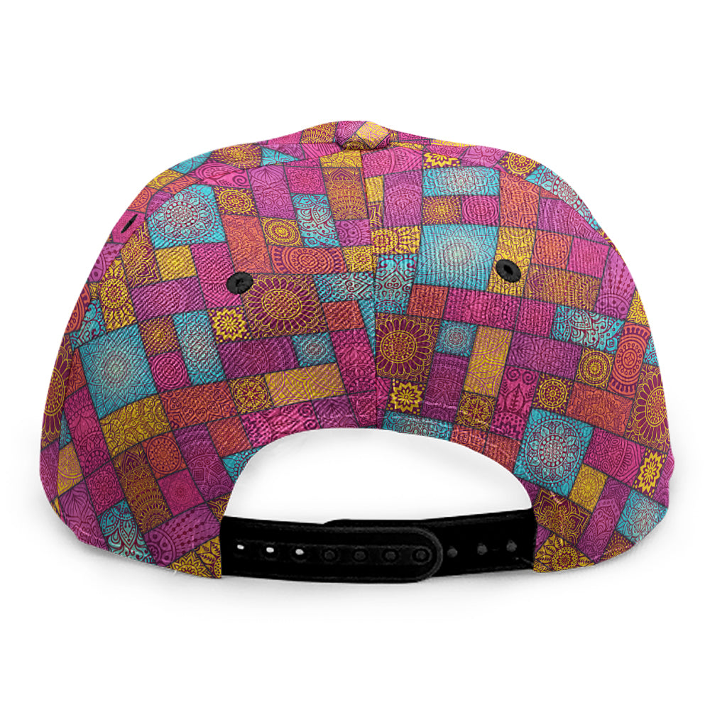 Indian Patchwork Pattern Print Snapback Cap