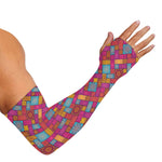 Indian Patchwork Pattern Print Sun Protection Arm Sleeves