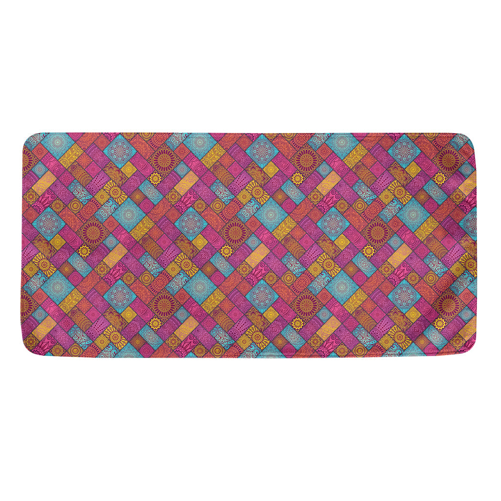 Indian Patchwork Pattern Print Towel