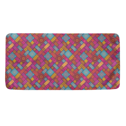 Indian Patchwork Pattern Print Towel