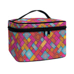 Indian Patchwork Pattern Print Travel Makeup Bag