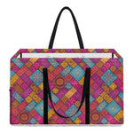 Indian Patchwork Pattern Print Utility Tote Bag