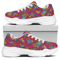 Indian Patchwork Pattern Print White Chunky Shoes