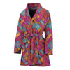 Indian Patchwork Pattern Print Women's Bathrobe