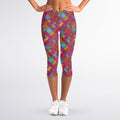 Indian Patchwork Pattern Print Women's Capri Leggings