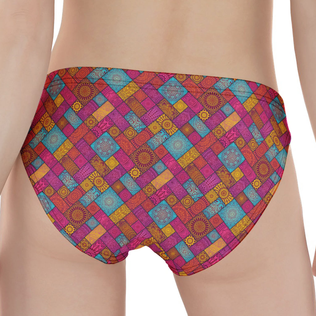 Indian Patchwork Pattern Print Women's Panties