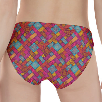 Indian Patchwork Pattern Print Women's Panties