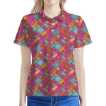 Indian Patchwork Pattern Print Women's Polo Shirt