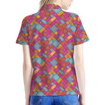 Indian Patchwork Pattern Print Women's Polo Shirt