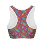 Indian Patchwork Pattern Print Women's Sports Bra