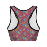 Indian Patchwork Pattern Print Women's Sports Bra