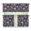 Indian Rose Paisley Pattern Print 3 Piece Kitchen Curtains