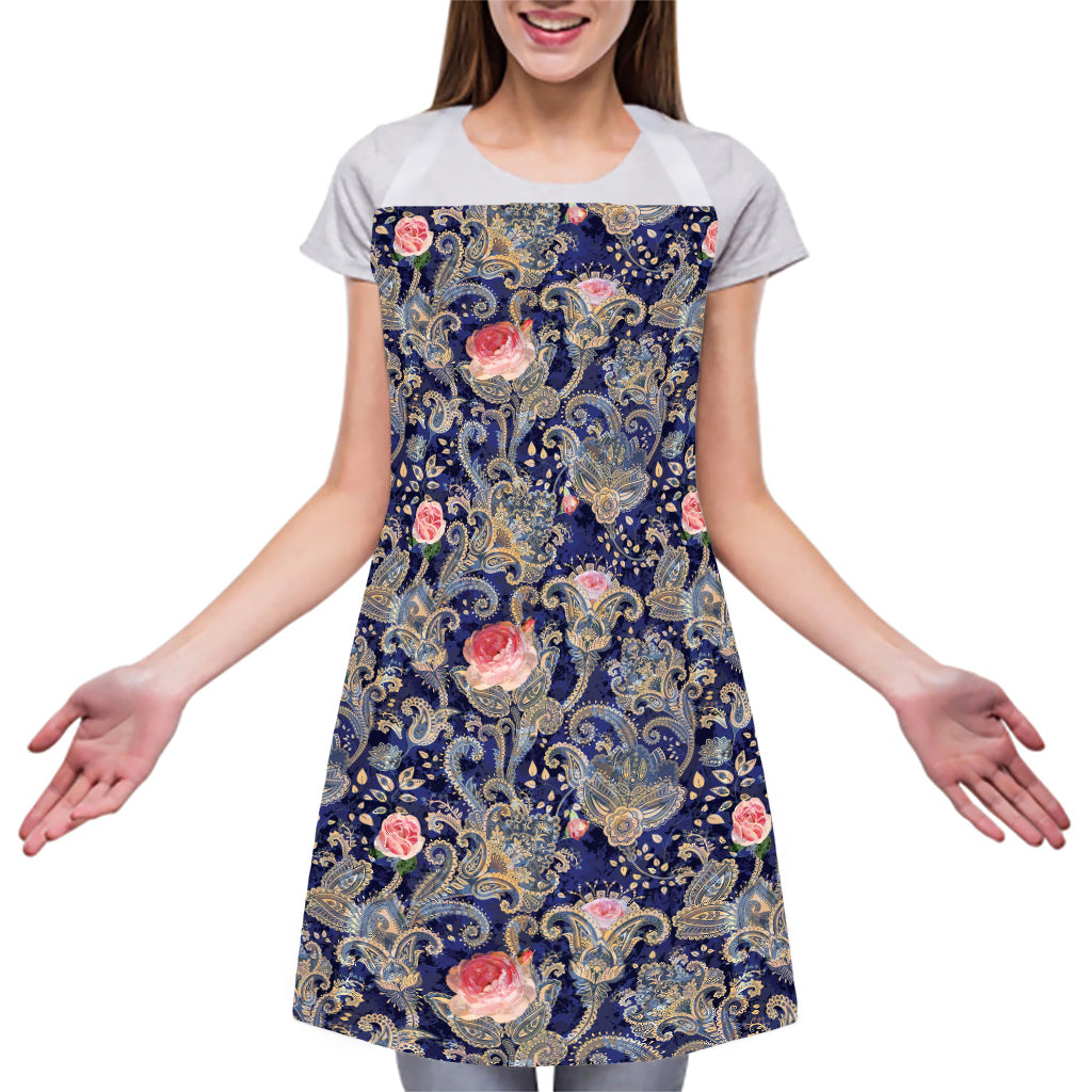 Indian Rose Paisley Pattern Print Adjustable Apron