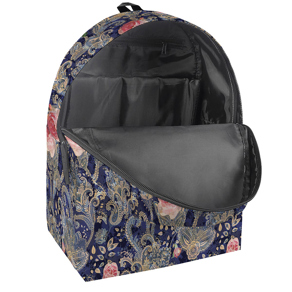 Indian Rose Paisley Pattern Print Backpack
