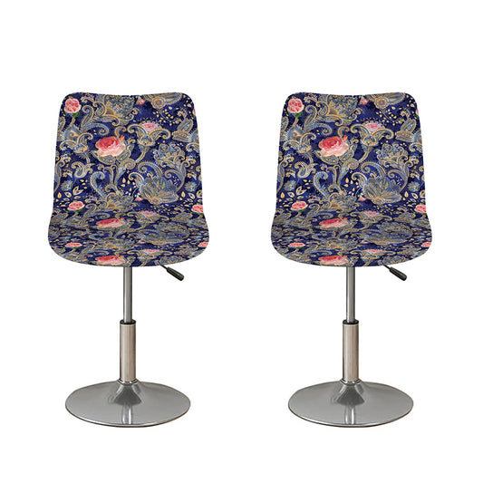 Indian Rose Paisley Pattern Print Bar Stool Covers
